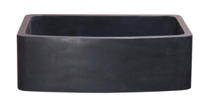 Alternate Image for 33" Stone Farmhouse Kitchen Sink, Curved Reversible Apron Front, Black Lava, Black, KFCF332210SB-NLP-BL