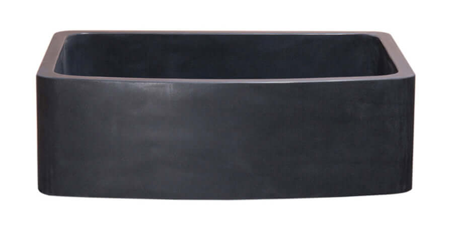 Black Lava 33" Stone Farmhouse Sink, Black, KFCF332210SB-NLP-BL