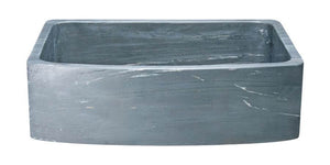 Alternate Image for 33" Soapstone Farmhouse Sink, Curved Reversible Apron Front, Charcoal Marquina, KFCF332210SB-NLP-CMS