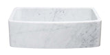 Carrara Marble 33" Stone Farmhouse Sink, White, KFCF332210SB-NLP-CW
