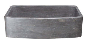 Alternate Image for 36" Smoke Brown Limestone Farmhouse Kitchen Sink, Curved Front, Single Bowl, Reversible, KFCF362210SB-NLP-BLN