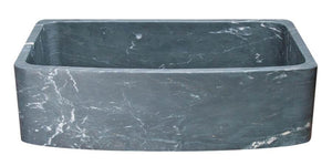Alternate Image for 36" Soapstone Farmhouse Sink, Curved Reversible Apron Front, Charcoal Marquina, KFCF362210SB-NLP-CMS