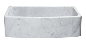 Alternate Image for 36" Stone Farmhouse Sink, Curved Reversible Apron Front, Carrara Marble, White, KFCF362210SB-NLP-CW