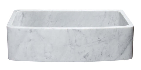 Carrara Marble 36" Stone Farmhouse Sink, White, KFCF362210SB-NLP-CW