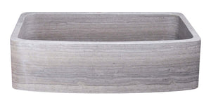 Alternate Image for 36" Stone Farmhouse Kitchen Sink, Curved Reversible Apron Front, Stratus Marble, Gray, KFCF362210SB-NLP-STDM
