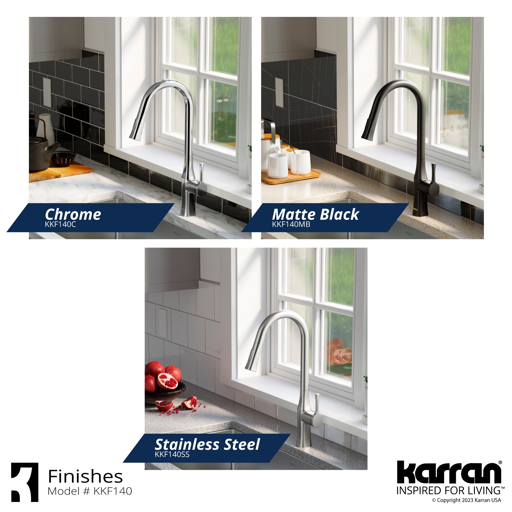 Karran Standerton 1.8 GPM Single Lever Handle Lead-free Brass ADA Kitchen Faucet, Pull-Down Kitchen, Chrome, KKF140C
