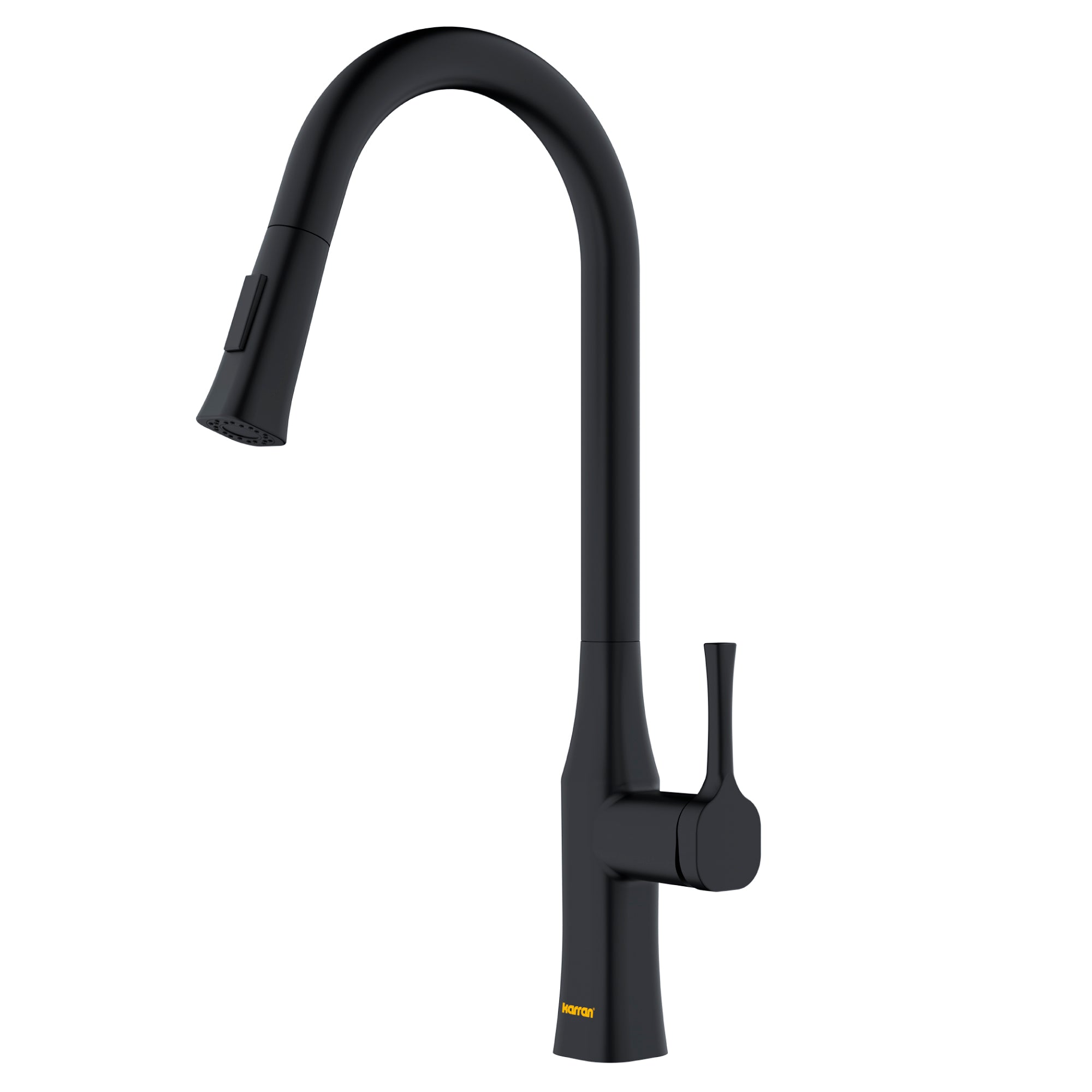 Karran Standerton 1.8 GPM Single Lever Handle Lead-free Brass ADA Kitchen Faucet, Pull-Down Kitchen, Matte Black, KKF140MB