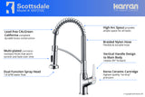 Karran Scottsdale Single Lever Handle Lead-free Brass ADA Kitchen Faucet, Pull Down, Chrome, KKF210C