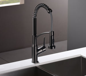 Alternate Image for Karran Scottsdale Single Lever Handle Lead-free Brass ADA Kitchen Faucet, Pull Down, Gun Metal Grey, KKF210GG