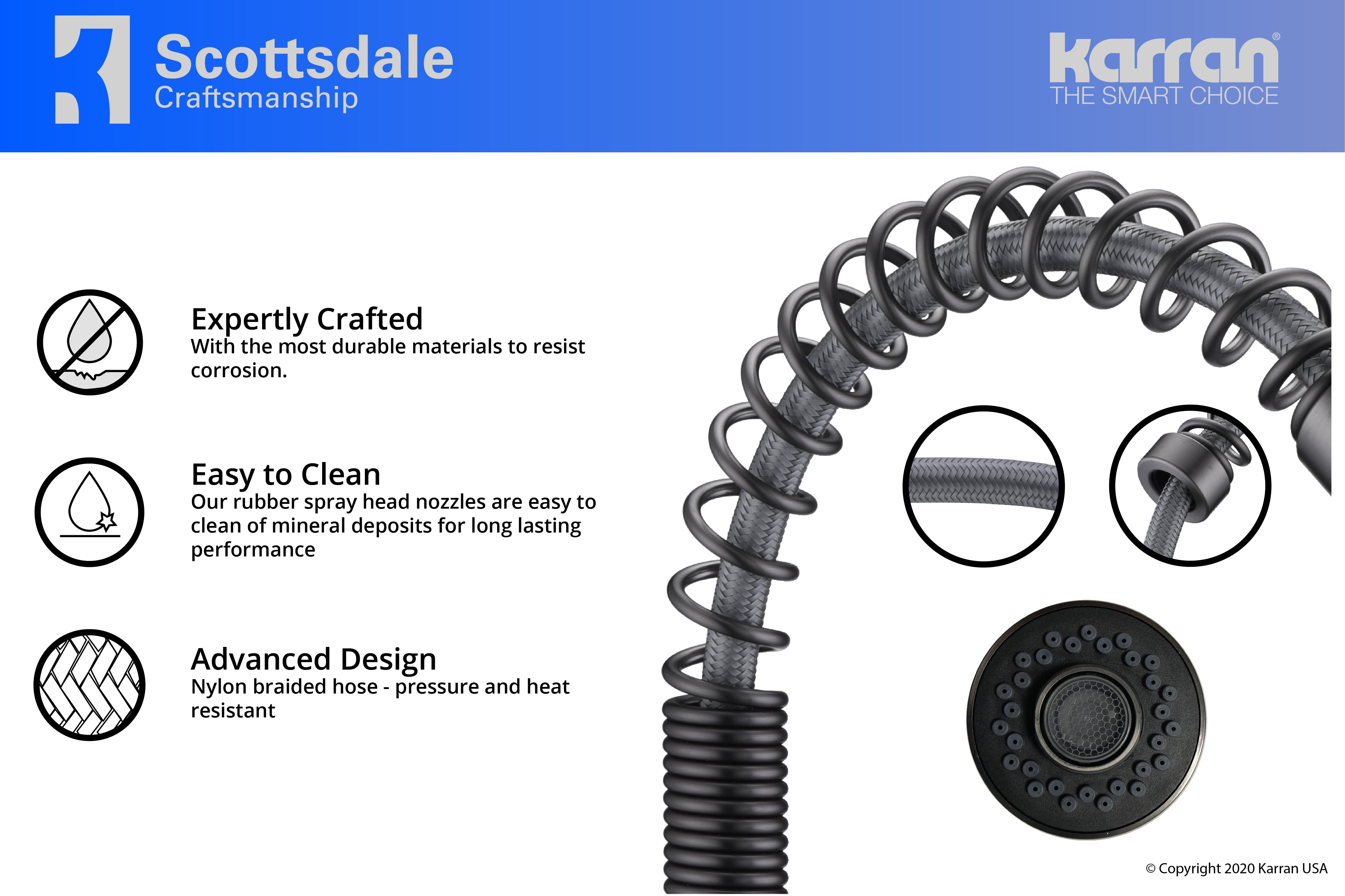 Karran Scottsdale Single Lever Handle Lead-free Brass ADA Kitchen Faucet, Pull Down, Gun Metal Grey, KKF210GG