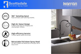 Karran Scottsdale Single Lever Handle Lead-free Brass ADA Kitchen Faucet, Pull Down, Gun Metal Grey, KKF210GG