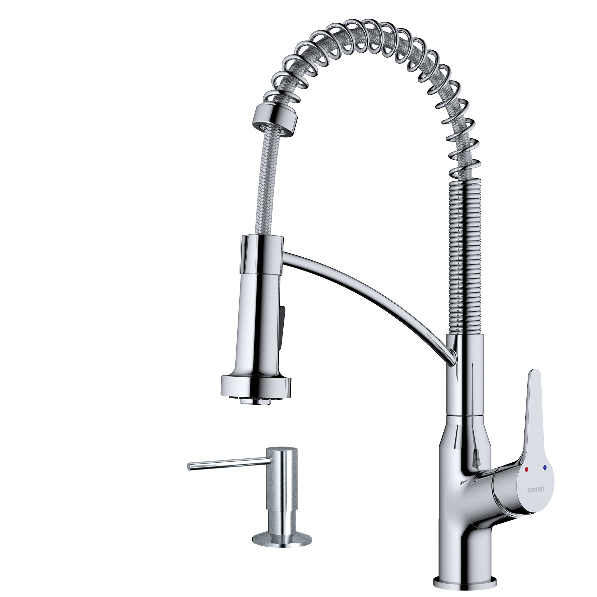 Karran Scottsdale 1.8 GPM Single Lever Handle Lead-free Brass ADA Kitchen Faucet, Pull-Down Kitchen, Chrome, KKF210SD35C