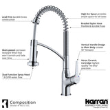 Karran Scottsdale 1.8 GPM Single Lever Handle Lead-free Brass ADA Kitchen Faucet, Pull-Down Kitchen, Chrome, KKF210SD35C
