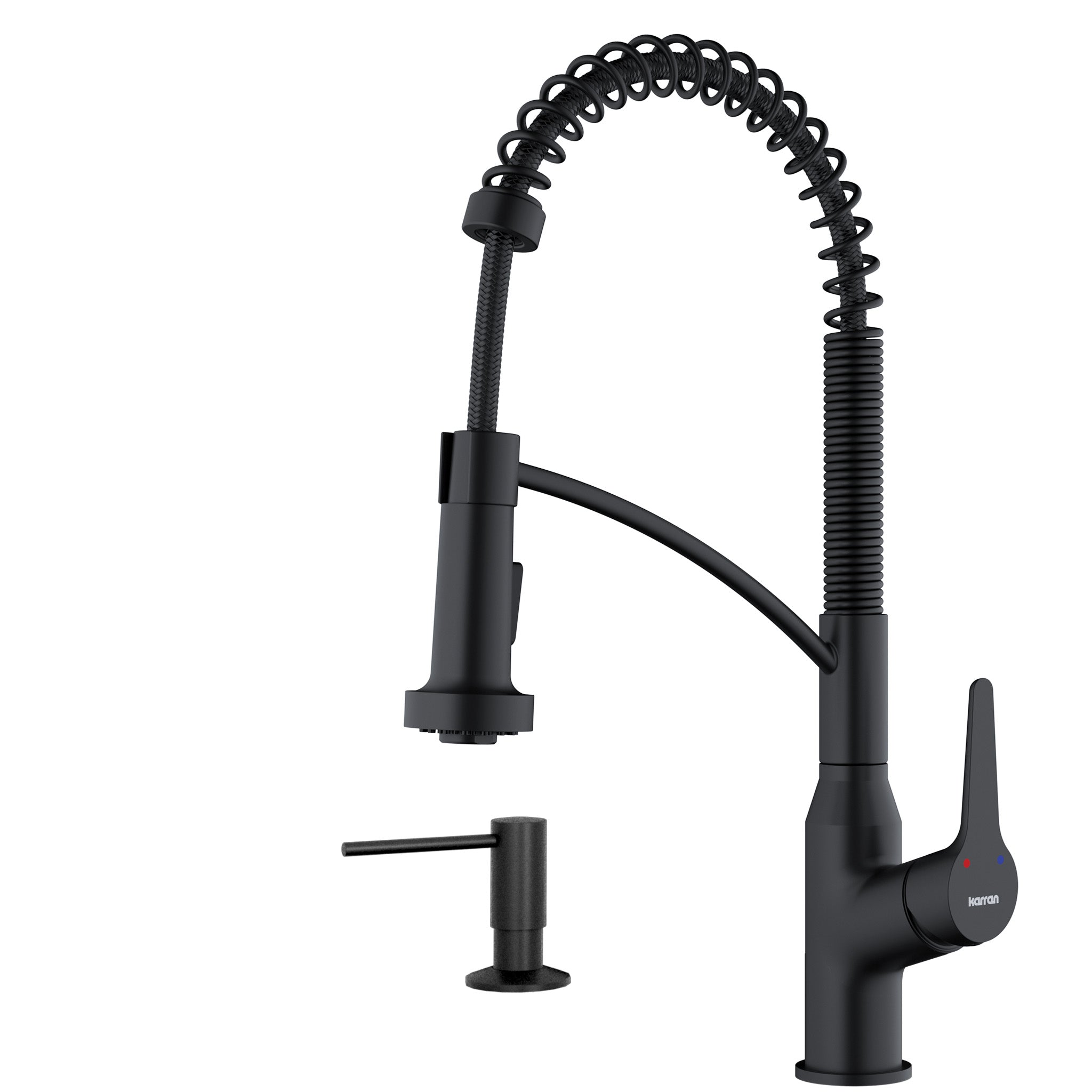 Karran Scottsdale 1.8 GPM Single Lever Handle Lead-free Brass ADA Kitchen Faucet, Pull-Down Kitchen, Matte Black, KKF210SD35MB