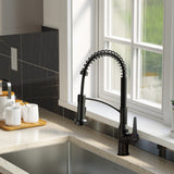 Karran Scottsdale 1.8 GPM Single Lever Handle Lead-free Brass ADA Kitchen Faucet, Pull-Down Kitchen, Matte Black, KKF210SD35MB