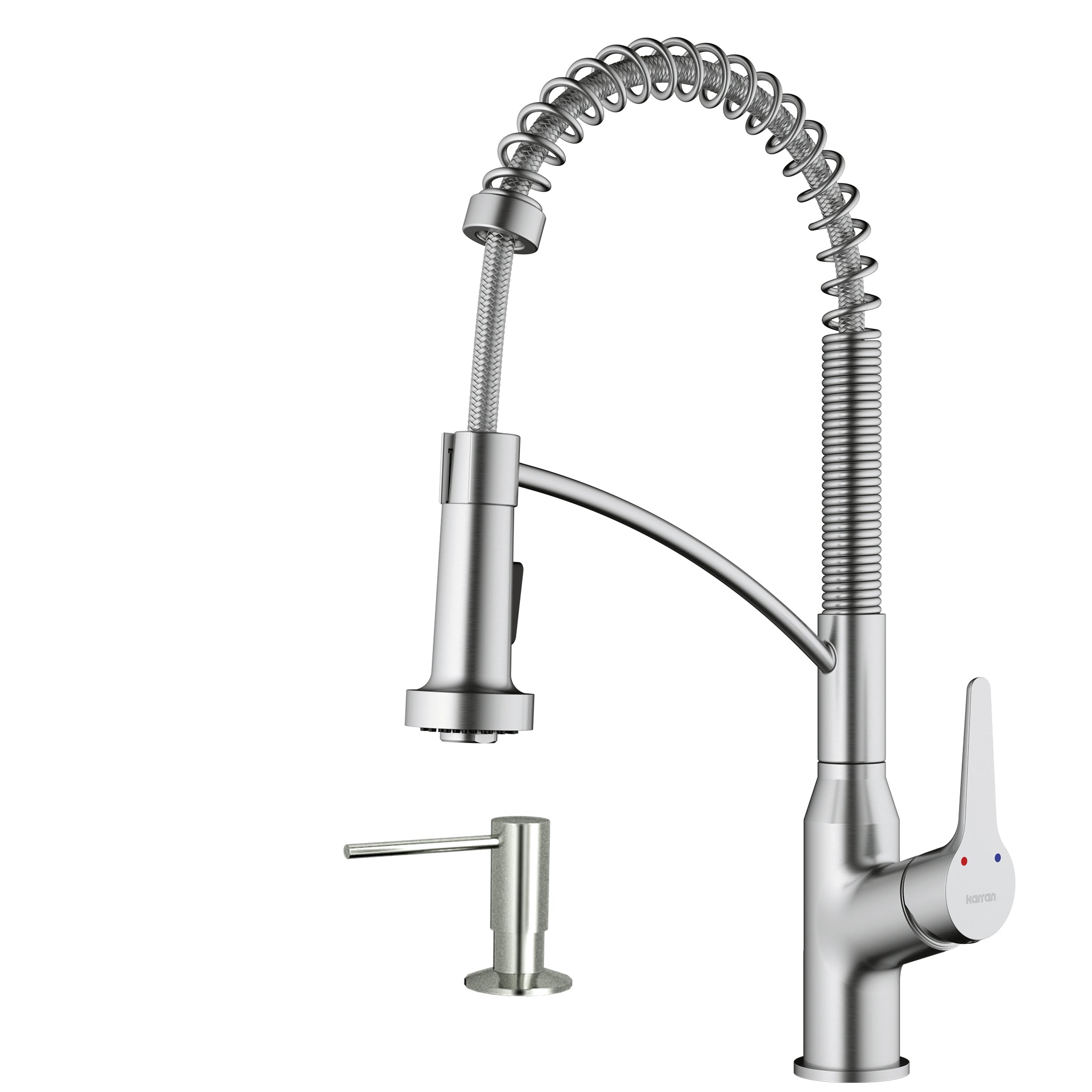 Karran Scottsdale 1.8 GPM Single Lever Handle Lead-free Brass ADA Kitchen Faucet, Pull-Down Kitchen, Stainless Steel, KKF210SD35SS