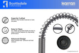 Karran Scottsdale Single Lever Handle Lead-free Brass ADA Kitchen Faucet, Pull Down, Stainless Steel, KKF210SS