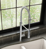 Karran Bluffton Single Lever Handle Lead-free Brass ADA Kitchen Faucet, Pull Down, Chrome, KKF220C