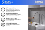 Karran Bluffton Single Lever Handle Lead-free Brass ADA Kitchen Faucet, Pull Down, Chrome, KKF220C