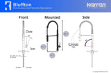 Karran Bluffton Single Lever Handle Lead-free Brass ADA Kitchen Faucet, Pull Down, Matte Black, KKF220MB