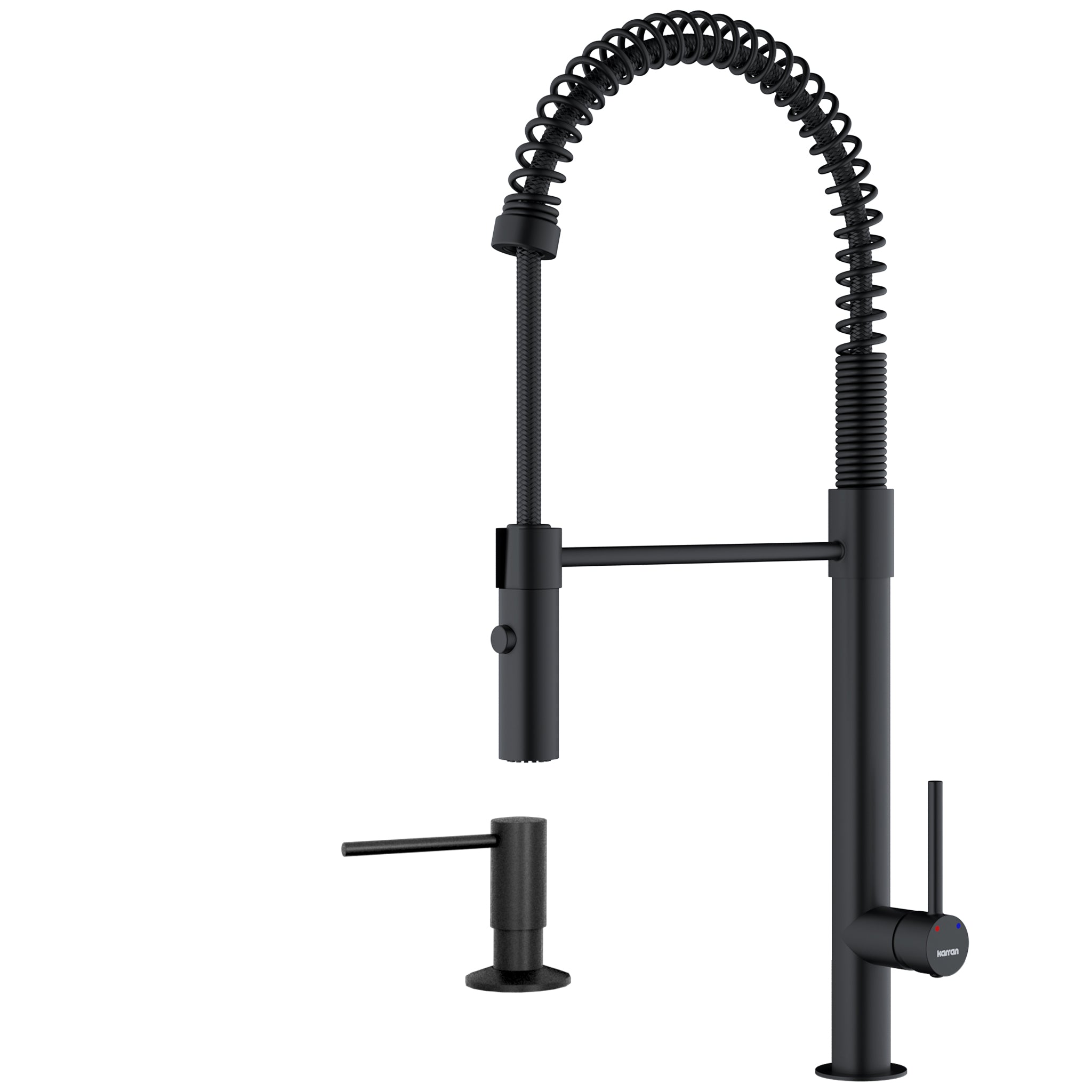 Karran Bluffton 1.8 GPM Single Lever Handle Lead-free Brass ADA Kitchen Faucet, Pull-Down Kitchen, Matte Black, KKF220SD35MB