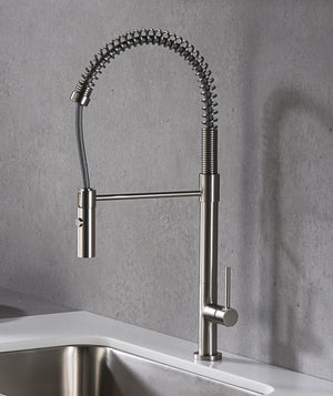 Alternate Image for Karran Bluffton Single Lever Handle Lead-free Brass ADA Kitchen Faucet, Pull Down, Stainless Steel, KKF220SS