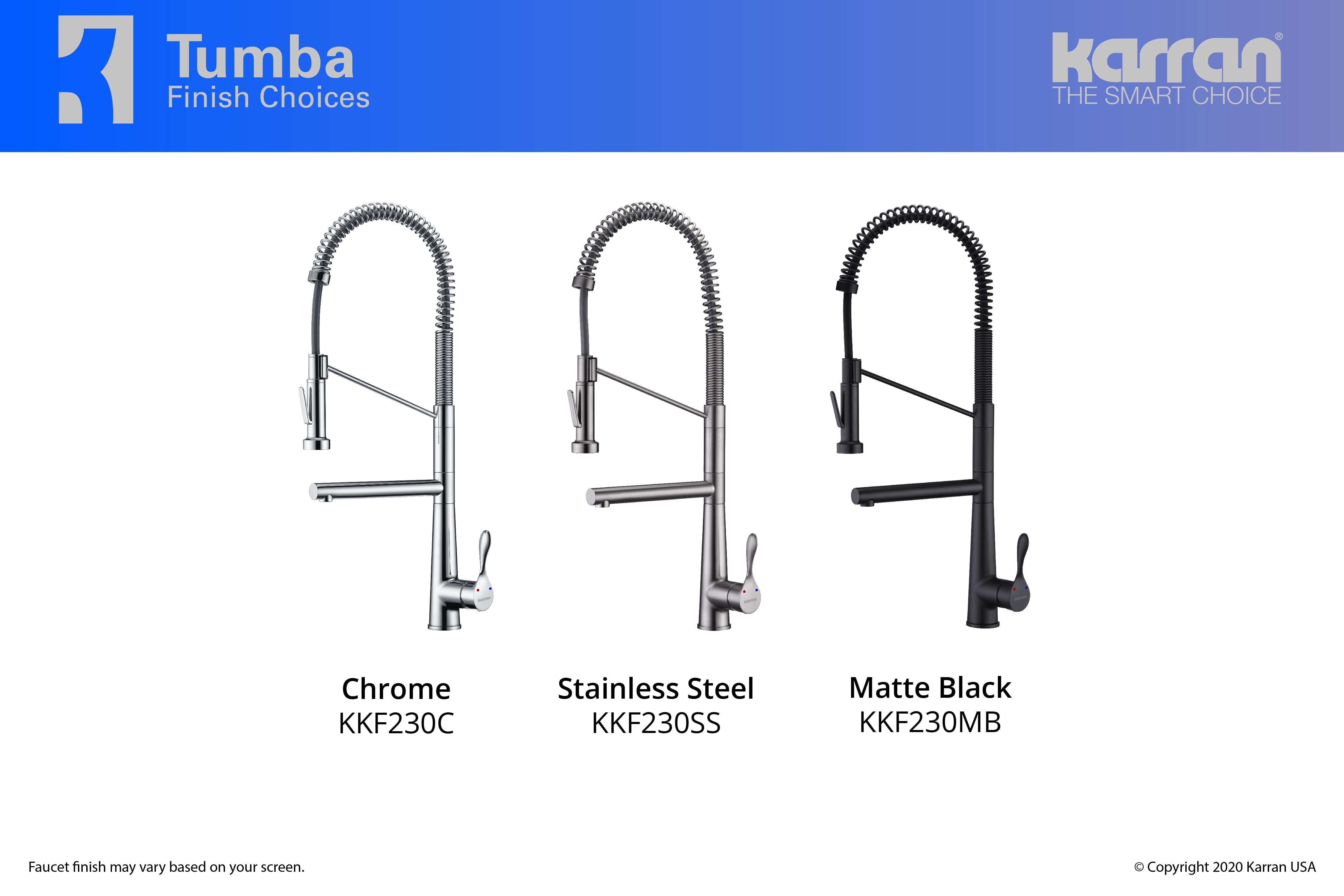 Karran Tumba Single Lever Handle Lead-free Brass ADA Kitchen Faucet, Pull Down, Chrome, KKF230C