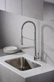 Karran Tumba Single Lever Handle Lead-free Brass ADA Kitchen Faucet, Pull Down, Chrome, KKF230C
