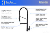 Karran Tumba Single Lever Handle Lead-free Brass ADA Kitchen Faucet, Pull Down, Matte Black, KKF230MB