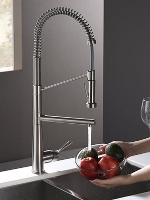 Alternate Image for Karran Tumba Single Lever Handle Lead-free Brass ADA Kitchen Faucet, Pull Down, Stainless Steel, KKF230SS