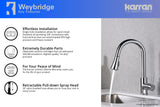 Karran Weybridge Single Lever Handle Lead-free Brass ADA Kitchen Faucet, Pull Down, Chrome, KKF240C