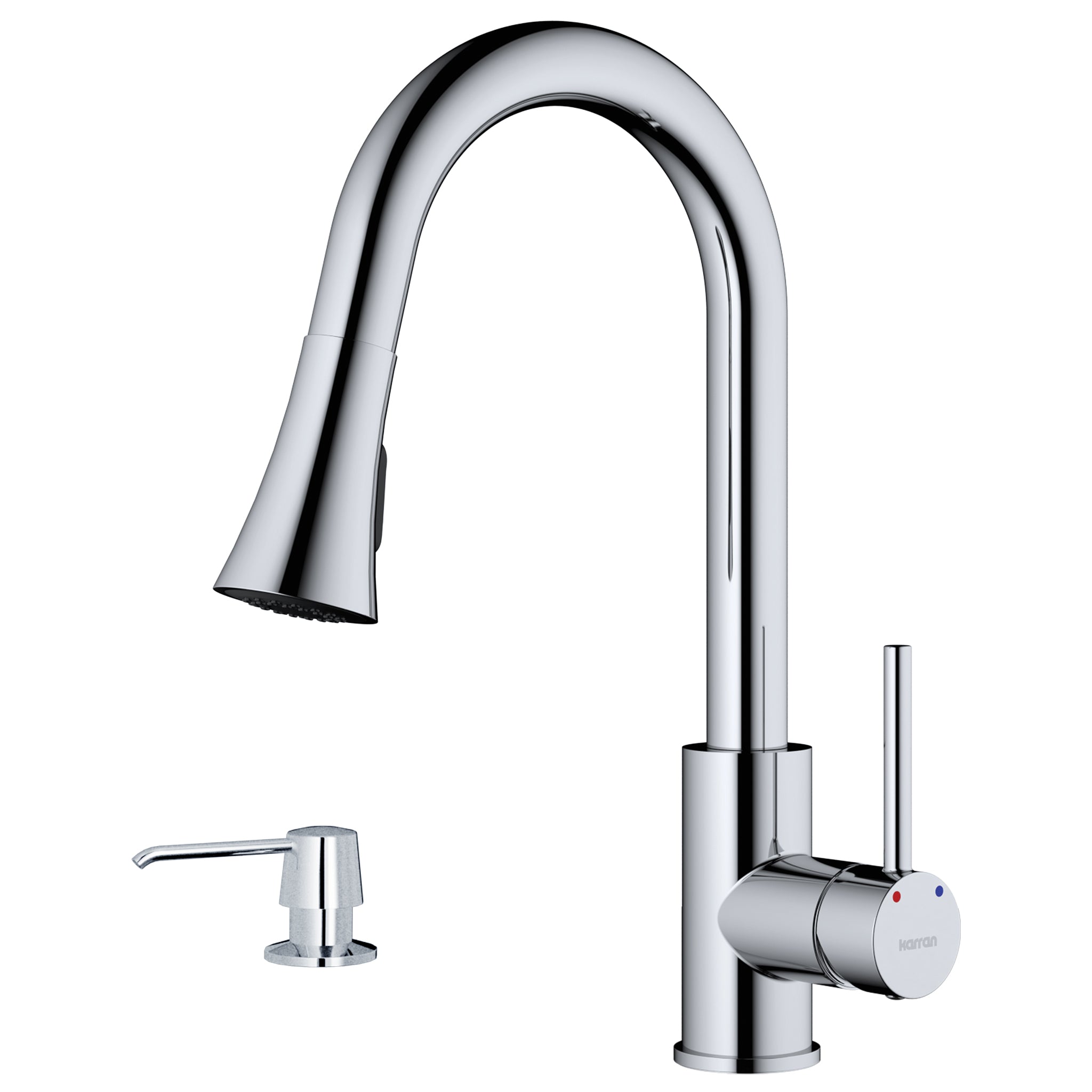 Karran Weybridge 1.8 GPM Single Lever Handle Lead-free Brass ADA Kitchen Faucet, Pull-Down Kitchen, Chrome, KKF240SD25C