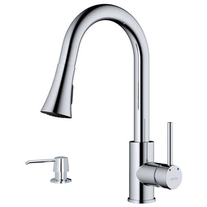 Alternate Image for Karran Weybridge 1.8 GPM Single Lever Handle Lead-free Brass ADA Kitchen Faucet, Pull-Down Kitchen, Chrome, KKF240SD25C
