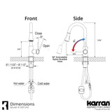 Karran Weybridge 1.8 GPM Single Lever Handle Lead-free Brass ADA Kitchen Faucet, Pull-Down Kitchen, Chrome, KKF240SD25C