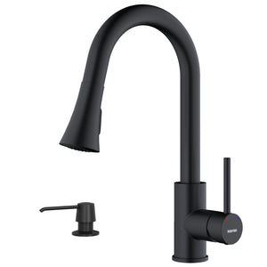 Alternate Image for Karran Weybridge 1.8 GPM Single Lever Handle Lead-free Brass ADA Kitchen Faucet, Pull-Down Kitchen, Matte Black, KKF240SD25MB
