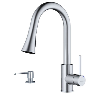 Alternate Image for Karran Weybridge 1.8 GPM Single Lever Handle Lead-free Brass ADA Kitchen Faucet, Pull-Down Kitchen, Stainless Steel, KKF240SD25SS