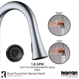 Karran Weybridge 1.8 GPM Single Lever Handle Lead-free Brass ADA Kitchen Faucet, Pull-Down Kitchen, Stainless Steel, KKF240SD25SS