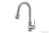 Karran Weybridge Single Lever Handle Lead-free Brass ADA Kitchen Faucet, Pull Down, Stainless Steel, KKF240SS