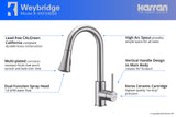 Karran Weybridge Single Lever Handle Lead-free Brass ADA Kitchen Faucet, Pull Down, Stainless Steel, KKF240SS