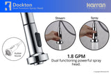 Karran Dockton Single Lever Handle Lead-free Brass ADA Kitchen Faucet, Pull Down, Chrome, KKF250C