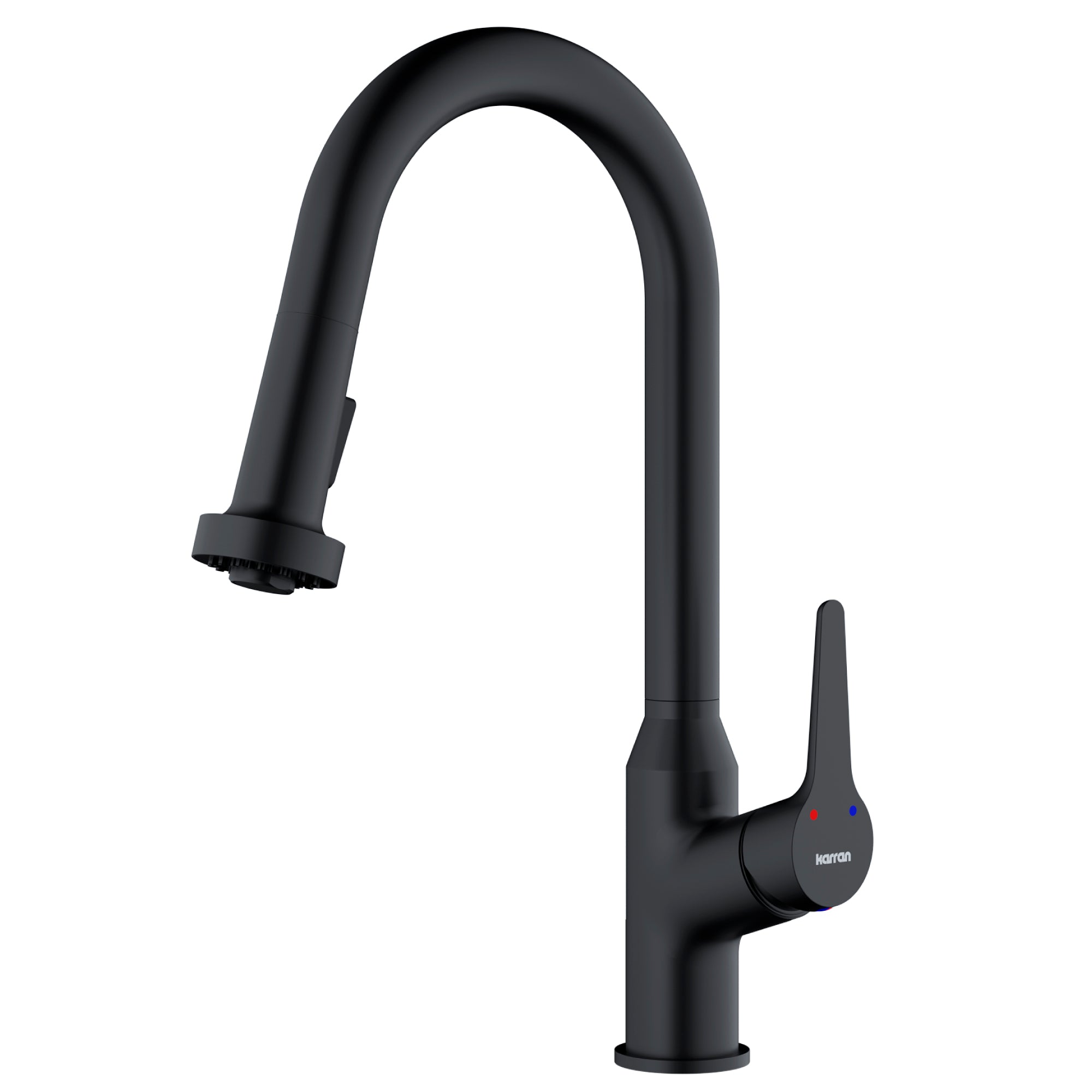 Karran Dockton 1.8 GPM Single Lever Handle Lead-free Brass ADA Kitchen Faucet, Pull-Down Kitchen, Matte Black, KKF250MB