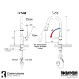 Karran Dockton 1.8 GPM Single Lever Handle Lead-free Brass ADA Kitchen Faucet, Pull-Down Kitchen, Chrome, KKF250SD25C