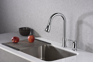 Alternate Image for Karran Hillwood Single Lever Handle Lead-free Brass ADA Kitchen Faucet, Pull Down, Chrome, KKF260C
