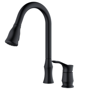 Alternate Image for Karran Hillwood 1.8 GPM Single Lever Handle Lead-free Brass ADA Kitchen Faucet, Pull-Down Kitchen, Matte Black, KKF260MB