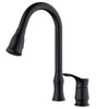 Karran Hillwood 1.8 GPM Single Lever Handle Lead-free Brass ADA Kitchen Faucet, Pull-Down Kitchen, Matte Black, KKF260MB