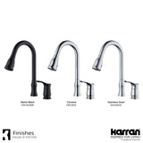 Karran Hillwood 1.8 GPM Single Lever Handle Lead-free Brass ADA Kitchen Faucet, Pull-Down Kitchen, Matte Black, KKF260MB