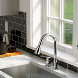 Karran Hillwood 1.8 GPM Single Lever Handle Lead-free Brass ADA Kitchen Faucet, Pull-Down Kitchen, Chrome, KKF260SD25C