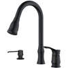 Karran Hillwood 1.8 GPM Single Lever Handle Lead-free Brass ADA Kitchen Faucet, Pull-Down Kitchen, Matte Black, KKF260SD25MB