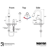 Karran Hillwood 1.8 GPM Single Lever Handle Lead-free Brass ADA Kitchen Faucet, Pull-Down Kitchen, Matte Black, KKF260SD25MB