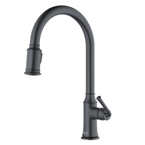 Karran Auburn 1.8 GPM Single Lever Handle Lead-free Brass ADA Kitchen Faucet, Pull-Down Kitchen, Gunmetal Grey, KKF310GG